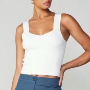 Current air White Sleeveless knit crop top